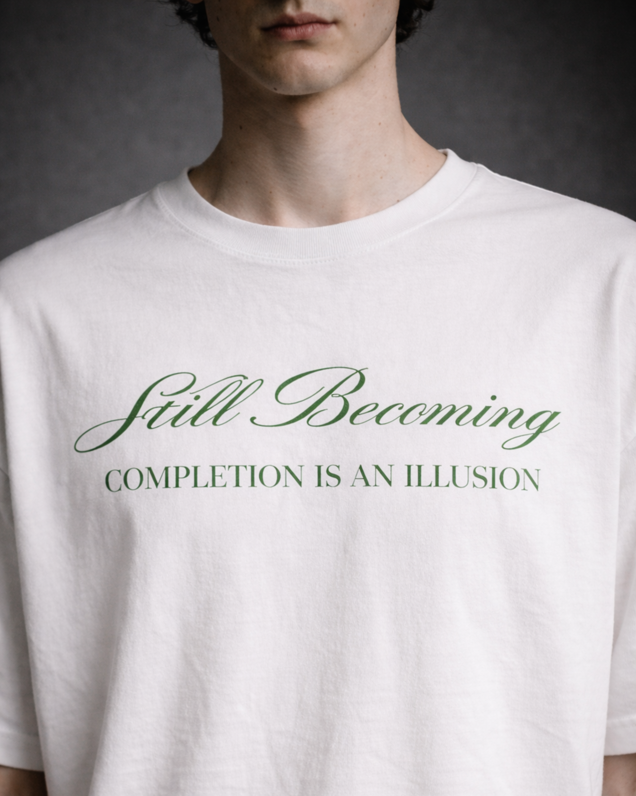 still becoming | oversized emerald on white still becoming | oversized emerald on white