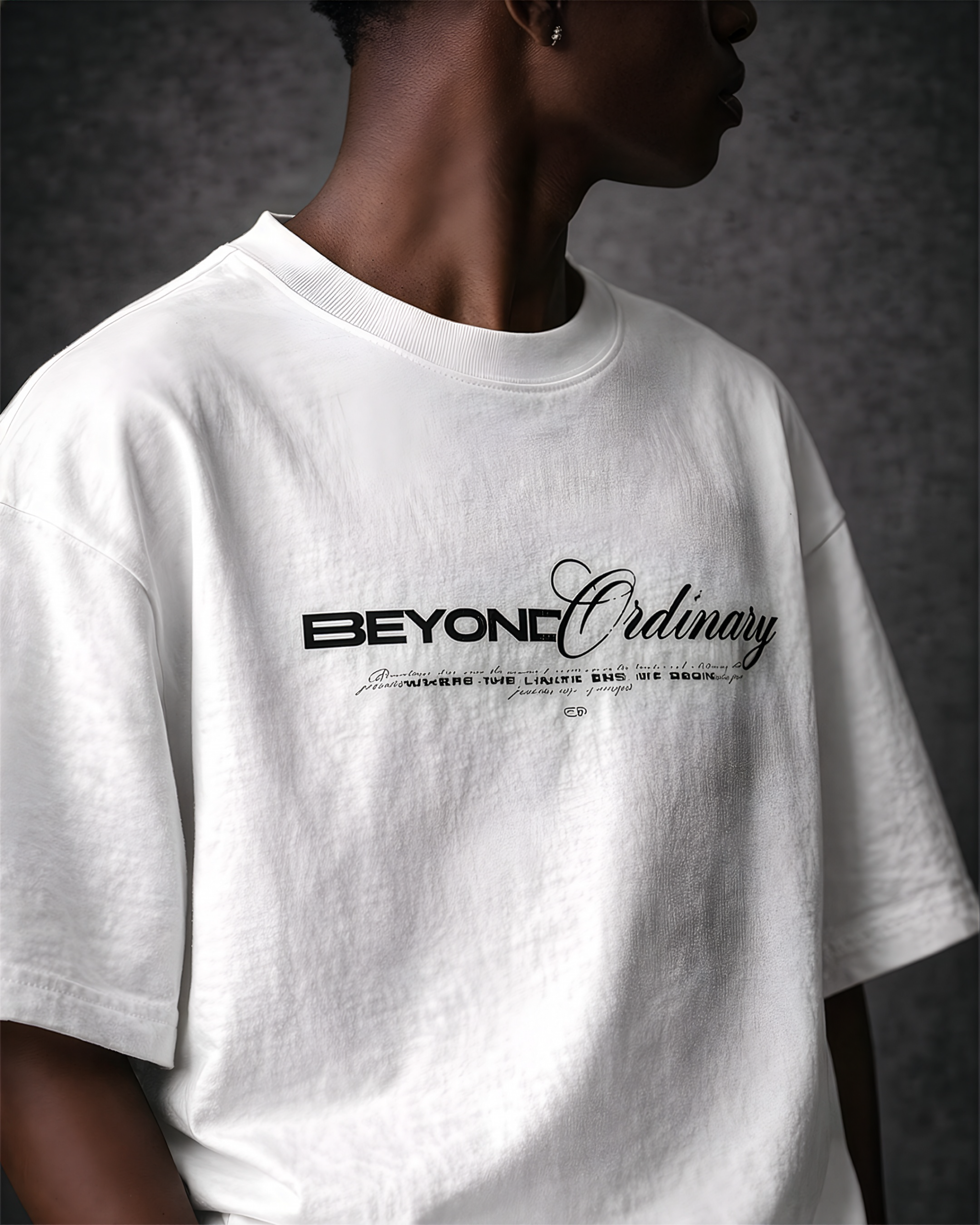beyond ordinary | oversized glitch tee signature wordmark beyond ordinary | oversized glitch tee signature wordmark