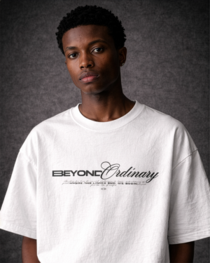 Frolics beyond ordinary | oversized glitch tee signature wordmark