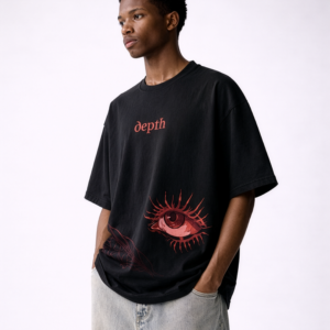 the watcher | oversized depth graphic tee red eye hem artwork